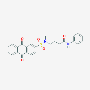 molecular formula C26H24N2O5S B2489252 4-(N-methyl-9,10-dioxo-9,10-dihydroanthracene-2-sulfonamido)-N-(o-tolyl)butanamide CAS No. 941951-60-6