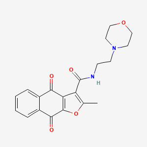 molecular formula C20H20N2O5 B2489254 2-甲基-N-(2-吗啉基乙基)-4,9-二氧代-4,9-二氢萘并[2,3-b]呋喃-3-甲酰胺 CAS No. 690641-01-1