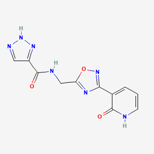 N-((3-(2-oxo-1,2-dihydropyridin-3-yl)-1,2,4-oxadiazol-5-yl)methyl)-1H-1,2,3-triazole-5-carboxamide