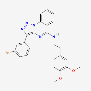 molecular formula C25H22BrN5O2 B2489259 3-(3-bromophenyl)-N-[2-(3,4-dimethoxyphenyl)ethyl]-[1,2,3]triazolo[1,5-a]quinazolin-5-amine CAS No. 866870-66-8