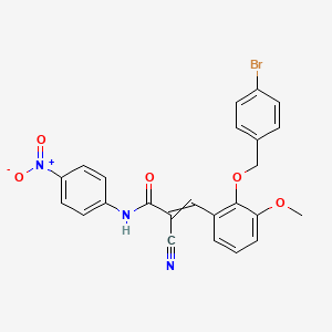 molecular formula C24H18BrN3O5 B2489260 3-{2-[(4-bromophenyl)methoxy]-3-methoxyphenyl}-2-cyano-N-(4-nitrophenyl)prop-2-enamide CAS No. 522604-04-2