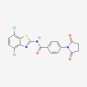 molecular formula C18H11Cl2N3O3S B2489266 N-(4,7-二氯苯并[d]噻唑-2-基)-4-(2,5-二氧代吡咯烷-1-基)苯甲酰胺 CAS No. 897617-99-1