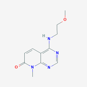 molecular formula C11H14N4O2 B2489275 4-((2-甲氧基乙基)氨基)-8-甲基吡啶并[2,3-d]嘧啶-7(8H)-酮 CAS No. 2034375-35-2