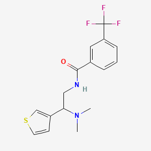 molecular formula C16H17F3N2OS B2489279 N-(2-(二甲基氨基)-2-(噻吩-3-基)乙基)-3-(三氟甲基)苯甲酰胺 CAS No. 954664-32-5