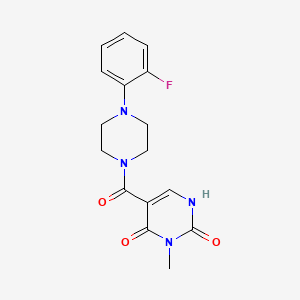 molecular formula C16H17FN4O3 B2489282 5-(4-(2-fluorophenyl)piperazine-1-carbonyl)-3-methylpyrimidine-2,4(1H,3H)-dione CAS No. 1396685-71-4