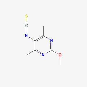 molecular formula C8H9N3OS B2489286 5-异硫氰酸-2-甲氧基-4,6-二甲基嘧啶 CAS No. 1173984-11-6