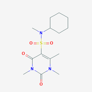 molecular formula C14H23N3O4S B2489297 N-环己基-N,1,3,6-四甲基-2,4-二氧杂-1,2,3,4-四氢嘧啶-5-磺酰胺 CAS No. 893337-09-2