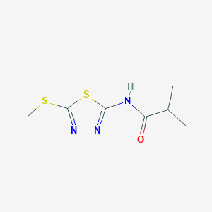 molecular formula C7H11N3OS2 B2489298 2-methyl-N-(5-methylsulfanyl-1,3,4-thiadiazol-2-yl)propanamide CAS No. 393564-93-7