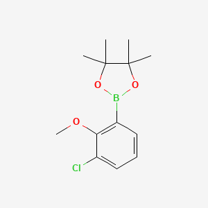 molecular formula C13H18BClO3 B2489305 2-(3-Chloro-2-methoxyphenyl)-4,4,5,5-tetramethyl-1,3,2-dioxaborolane CAS No. 1628502-45-3