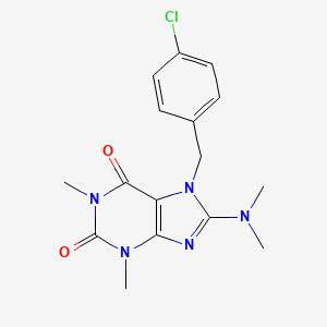molecular formula C16H18ClN5O2 B2489309 7-(4-chlorobenzyl)-8-(dimethylamino)-1,3-dimethyl-1H-purine-2,6(3H,7H)-dione CAS No. 510717-30-3
