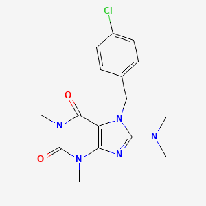 molecular formula C16H18ClN5O2 B2489309 7-(4-氯苄基)-8-(二甲胺基)-1,3-二甲基-1H-嘧啶-2,6(3H,7H)-二酮 CAS No. 510717-30-3