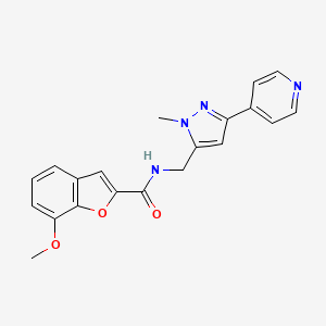 7-Methoxy-N-[(2-methyl-5-pyridin-4-ylpyrazol-3-yl)methyl]-1-benzofuran-2-carboxamide