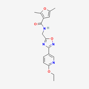 molecular formula C17H18N4O4 B2489314 N-((3-(6-ethoxypyridin-3-yl)-1,2,4-oxadiazol-5-yl)methyl)-2,5-dimethylfuran-3-carboxamide CAS No. 2034288-49-6