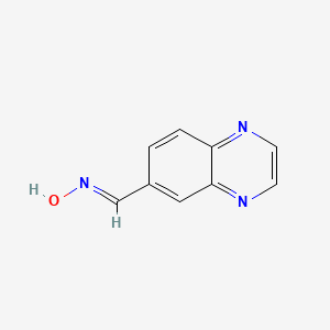 molecular formula C9H7N3O B2489316 (NE)-N-(quinoxalin-6-ylmethylidene)hydroxylamine CAS No. 2387451-99-0