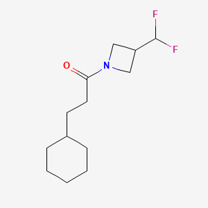 molecular formula C13H21F2NO B2489317 3-Cyclohexyl-1-(3-(difluoromethyl)azetidin-1-yl)propan-1-one CAS No. 2320227-10-7