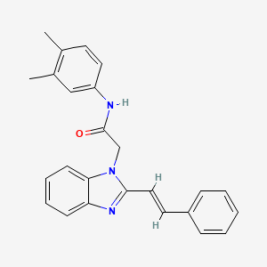 N-(3,4-dimethylphenyl)-2-[2-[(E)-2-phenylethenyl]benzimidazol-1-yl]acetamide