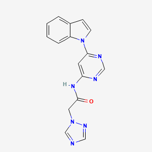 N-(6-(1H-indol-1-yl)pyrimidin-4-yl)-2-(1H-1,2,4-triazol-1-yl)acetamide