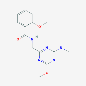 molecular formula C15H19N5O3 B2489336 N-((4-(diméthylamino)-6-méthoxy-1,3,5-triazin-2-yl)méthyl)-2-méthoxybenzamide CAS No. 2034575-50-1