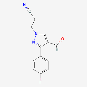 3-[3-(4-fluorophenyl)-4-formyl-1H-pyrazol-1-yl]propanenitrile
