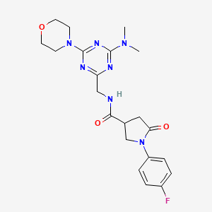N-((4-(dimethylamino)-6-morpholino-1,3,5-triazin-2-yl)methyl)-1-(4-fluorophenyl)-5-oxopyrrolidine-3-carboxamide