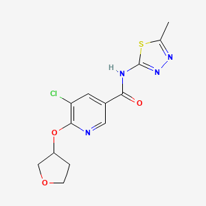 5-chloro-N-(5-methyl-1,3,4-thiadiazol-2-yl)-6-((tetrahydrofuran-3-yl)oxy)nicotinamide