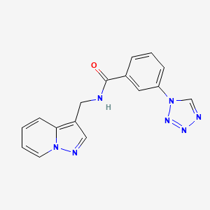 molecular formula C16H13N7O B2489362 N-(pyrazolo[1,5-a]pyridin-3-ylmethyl)-3-(1H-tetrazol-1-yl)benzamide CAS No. 1396557-20-2