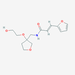 molecular formula C14H19NO5 B2489367 (E)-3-(呋喃-2-基)-N-((3-(2-羟基乙氧基)四氢呋喃-3-基)甲基)丙烯酰胺 CAS No. 2321331-93-3