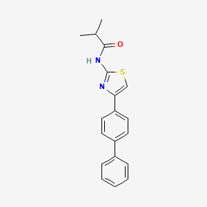 molecular formula C19H18N2OS B2489368 N-(4-([1,1'-biphenyl]-4-yl)thiazol-2-yl)isobutyramide CAS No. 317854-00-5