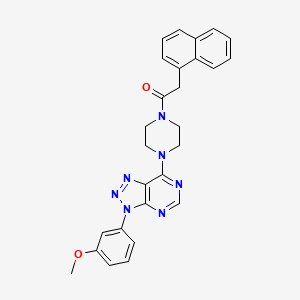 molecular formula C27H25N7O2 B2489370 1-(4-(3-(3-methoxyphenyl)-3H-[1,2,3]triazolo[4,5-d]pyrimidin-7-yl)piperazin-1-yl)-2-(naphthalen-1-yl)ethanone CAS No. 920184-89-0