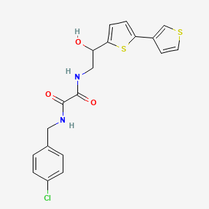 molecular formula C19H17ClN2O3S2 B2489373 N1-(2-([2,3'-联噻吩]-5-基)-2-羟基乙基)-N2-(4-氯苯甲基)草酰胺 CAS No. 2320723-38-2
