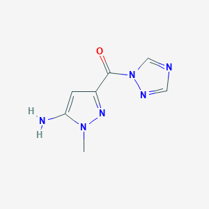 molecular formula C7H8N6O B2489379 1-methyl-3-(1H-1,2,4-triazol-1-ylcarbonyl)-1H-pyrazol-5-amine CAS No. 1856095-36-7