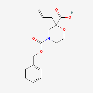 molecular formula C16H19NO5 B2489393 4-Phenylmethoxycarbonyl-2-prop-2-enylmorpholine-2-carboxylic acid CAS No. 2287301-28-2