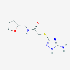 molecular formula C9H15N5O2S B2489400 2-[(5-amino-1H-1,2,4-triazol-3-yl)sulfanyl]-N-(oxolan-2-ylmethyl)acetamide CAS No. 690643-21-1