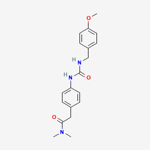 molecular formula C19H23N3O3 B2489410 2-(4-(3-(4-甲氧基苄基)脲基)苯基)-N,N-二甲基乙酰胺 CAS No. 1207053-46-0