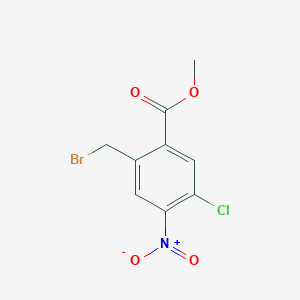 molecular formula C9H7BrClNO4 B2489418 Methyl 2-(bromomethyl)-5-chloro-4-nitrobenzoate CAS No. 1441173-02-9