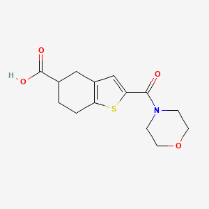 molecular formula C14H17NO4S B2489425 2-(吗啉甲酰基)-4,5,6,7-四氢-1-苯并噻吩-5-羧酸 CAS No. 1714148-49-8