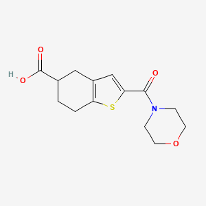 molecular formula C14H17NO4S B2489425 2-(Morpholine-4-carbonyl)-4,5,6,7-tetrahydro-1-benzothiophene-5-carboxylic acid CAS No. 1714148-49-8