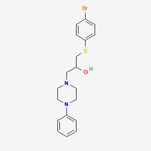 molecular formula C19H23BrN2OS B2489426 1-[(4-Bromophenyl)sulfanyl]-3-(4-phenylpiperazino)-2-propanol CAS No. 338421-72-0
