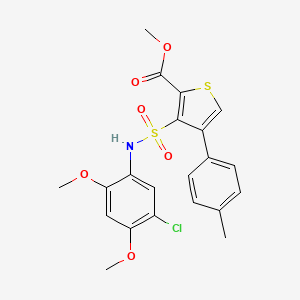 molecular formula C21H20ClNO6S2 B2489429 甲基 3-[(5-氯-2,4-二甲氧基苯基)磺酰基]-4-(4-甲基苯基)噻吩-2-羧酸酯 CAS No. 941888-55-7