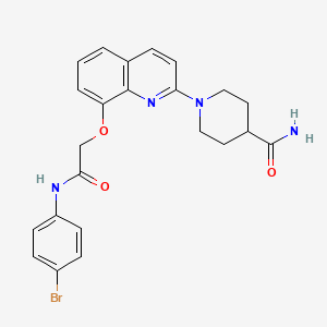 B2489443 1-(8-(2-((4-Bromophenyl)amino)-2-oxoethoxy)quinolin-2-yl)piperidine-4-carboxamide CAS No. 921786-00-7