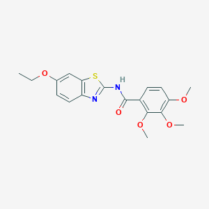 molecular formula C19H20N2O5S B248945 N-(6-ethoxy-1,3-benzothiazol-2-yl)-2,3,4-trimethoxybenzamide 