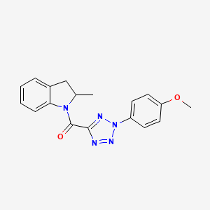 molecular formula C18H17N5O2 B2489450 (2-(4-甲氧基苯基)-2H-四氮唑-5-基)(2-甲基吲哚-1-基)甲酮 CAS No. 1396877-95-4