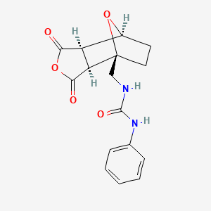 molecular formula C16H16N2O5 B2489452 3-{[(1R,2S,6R,7S)-3,5-dioxo-4,10-dioxatricyclo[5.2.1.0^{2,6}]decan-1-yl]methyl}-1-phenylurea CAS No. 1418113-54-8