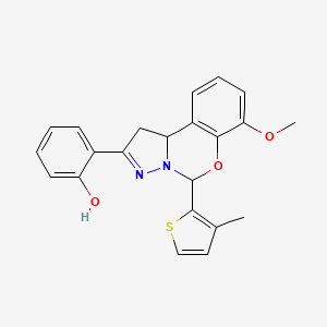 2-(7-methoxy-5-(3-methylthiophen-2-yl)-5,10b-dihydro-1H-benzo[e]pyrazolo[1,5-c][1,3]oxazin-2-yl)phenol