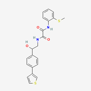 molecular formula C21H20N2O3S2 B2489458 N1-(2-hydroxy-2-(4-(thiophen-3-yl)phenyl)ethyl)-N2-(2-(methylthio)phenyl)oxalamide CAS No. 2034254-41-4