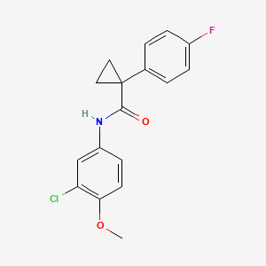 molecular formula C17H15ClFNO2 B2489462 N-(3-chloro-4-methoxyphenyl)-1-(4-fluorophenyl)cyclopropanecarboxamide CAS No. 1091382-26-1