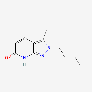 molecular formula C12H17N3O B2489463 2-Butyl-3,4-dimethyl-2H-pyrazolo[3,4-b]pyridin-6(7H)-one CAS No. 1018163-52-4