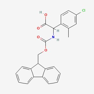 molecular formula C24H20ClNO4 B2489467 2-(4-Chloro-2-methylphenyl)-2-(9H-fluoren-9-ylmethoxycarbonylamino)acetic acid CAS No. 1692652-42-8