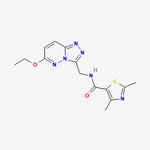 molecular formula C14H16N6O2S B2489468 N-((6-ethoxy-[1,2,4]triazolo[4,3-b]pyridazin-3-yl)methyl)-2,4-dimethylthiazole-5-carboxamide CAS No. 2034276-56-5