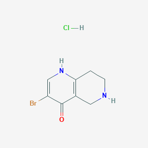 molecular formula C8H10BrClN2O B2489469 3-Bromo-5,6,7,8-tetrahydro-1,6-naphthyridin-4-ol hydrochloride CAS No. 2138549-03-6
